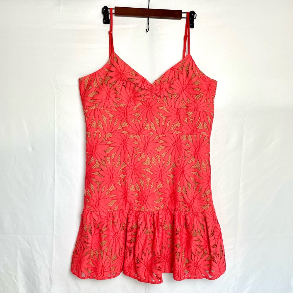 Michael Kors NWT Lace Dress 16 Pink Sangria Overlay Cocktail Party Wedding